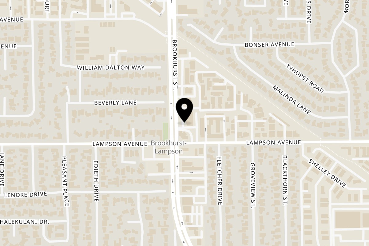 Map showing the location of Aunt Yese's Home Cooking on 12444 Brookhurst Street in Garden Grove
